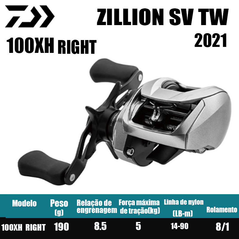 Carretilha De Arremesso DAIWA 2021 ZILLION SV TW ,Série 1000XHL, Série 100,Peça De Reposição Para Pesca Em Água Doce E Salgada. País de origem: Japão