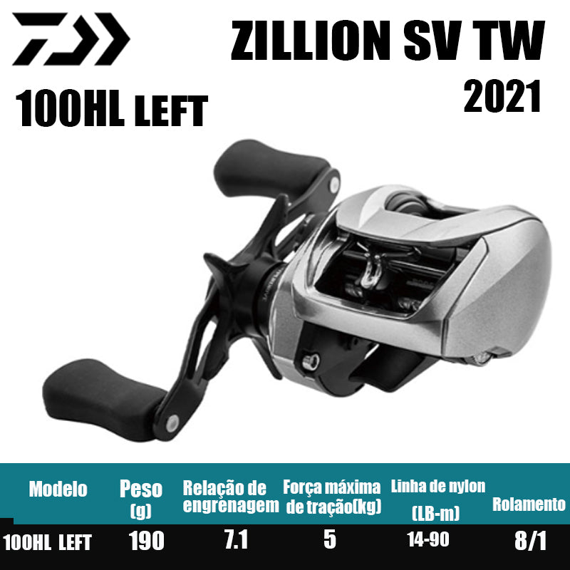 Carretilha De Arremesso DAIWA 2021 ZILLION SV TW ,Série 1000XHL, Série 100,Peça De Reposição Para Pesca Em Água Doce E Salgada. País de origem: Japão