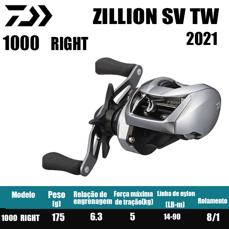 Carretilha De Arremesso DAIWA 2021 ZILLION SV TW ,Série 1000XHL, Série 100,Peça De Reposição Para Pesca Em Água Doce E Salgada. País de origem: Japão
