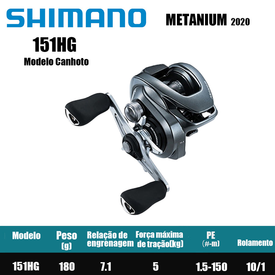 SHIMANO 2020 METANIUM 151HG Modelo Canhoto