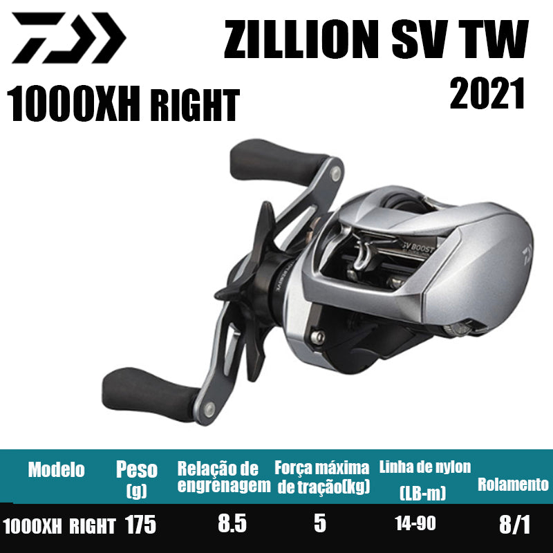 Carretilha De Arremesso DAIWA 2021 ZILLION SV TW ,Série 1000XHL, Série 100,Peça De Reposição Para Pesca Em Água Doce E Salgada. País de origem: Japão