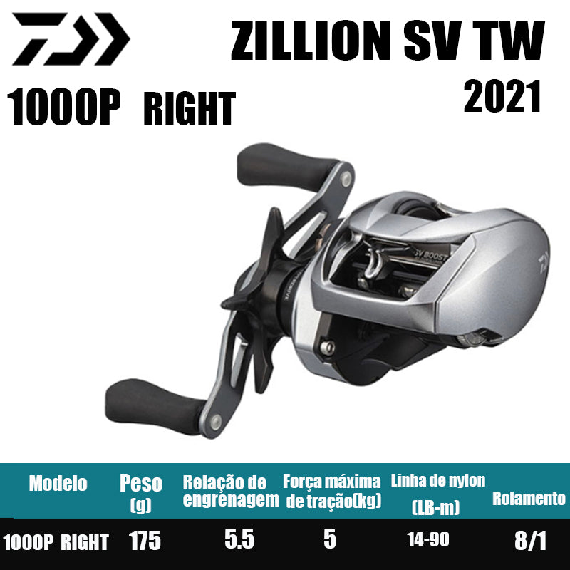 Carretilha De Arremesso DAIWA 2021 ZILLION SV TW ,Série 1000XHL, Série 100,Peça De Reposição Para Pesca Em Água Doce E Salgada. País de origem: Japão
