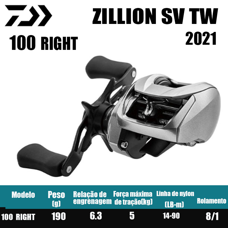 Carretilha De Arremesso DAIWA 2021 ZILLION SV TW ,Série 1000XHL, Série 100,Peça De Reposição Para Pesca Em Água Doce E Salgada. País de origem: Japão