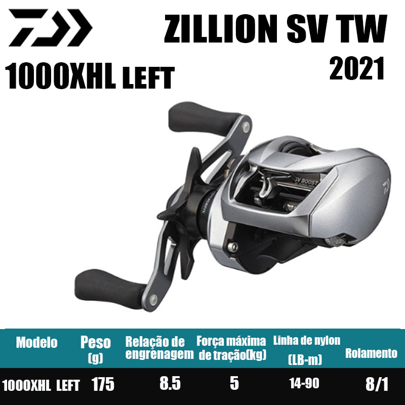 Carretilha De Arremesso DAIWA 2021 ZILLION SV TW ,Série 1000XHL, Série 100,Peça De Reposição Para Pesca Em Água Doce E Salgada. País de origem: Japão