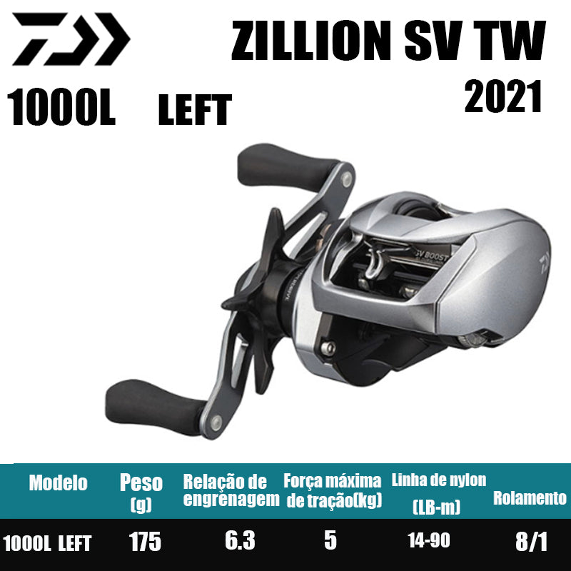 Carretilha De Arremesso DAIWA 2021 ZILLION SV TW ,Série 1000XHL, Série 100,Peça De Reposição Para Pesca Em Água Doce E Salgada. País de origem: Japão
