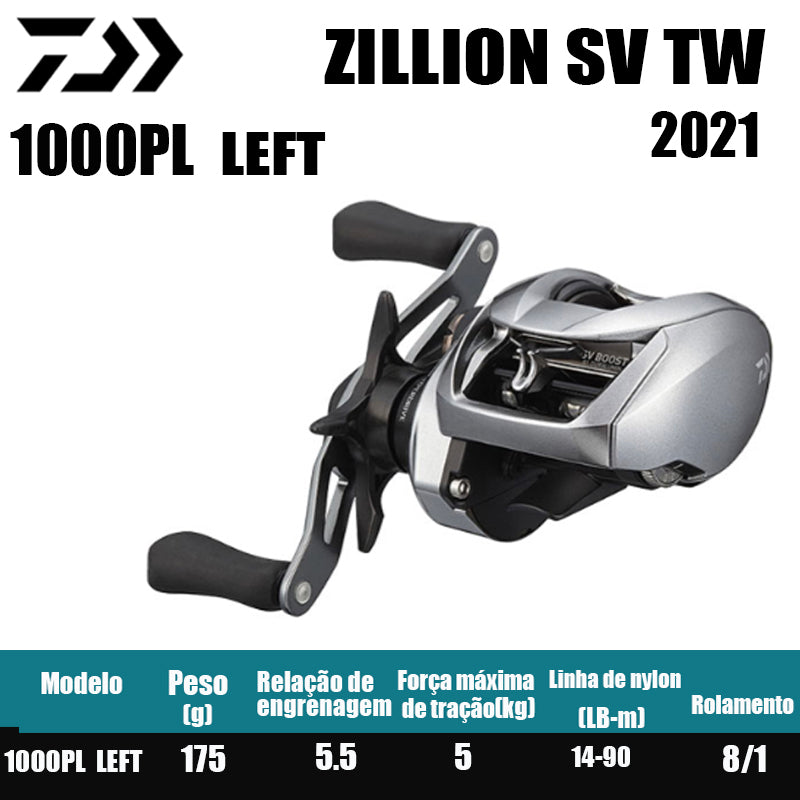Carretilha De Arremesso DAIWA 2021 ZILLION SV TW ,Série 1000XHL, Série 100,Peça De Reposição Para Pesca Em Água Doce E Salgada. País de origem: Japão