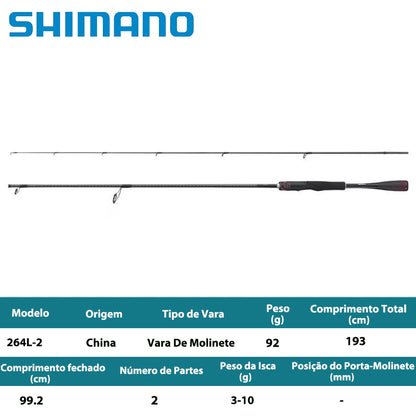 SHIMANO 2020 ZODIAS 264L-2 Vara De Molinete