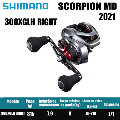 Carretilha De Arremesso SHIMANO 2021 SCORPION MD 300Série, Peça De Reposição Para Pesca Em Água Doce E Salgada. Local De Produção: Malásia.