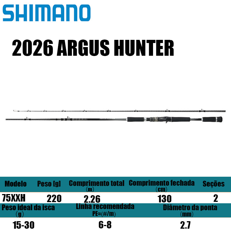 SHIMANO 2026 ARGUS HUNTER 75XXH para carretilhas de pesca