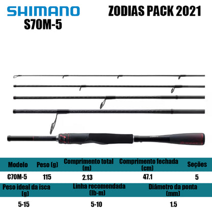 SHIMANO ZODIAS S70M-5 Para Molinete