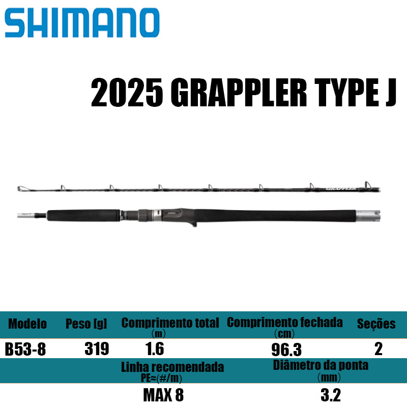 SHIMANO 2025 GRAPPLER TYPE J B53-8 para carretilhas de pesca