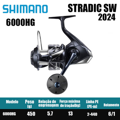 SHIMANO 2024 STRADIC SW carretel de pesca bobina giratória de água doce peças de pesca de água salgada Origem: Japão