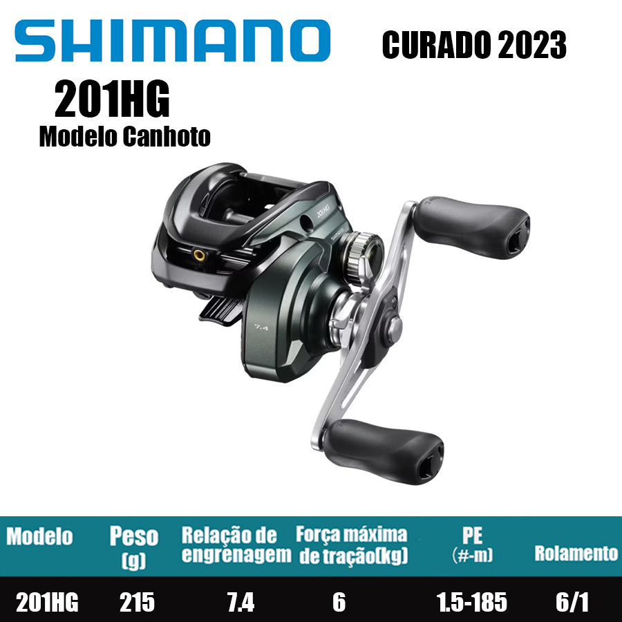 SHIMANO 2023 Curado M 201HG Modelo Canhoto
