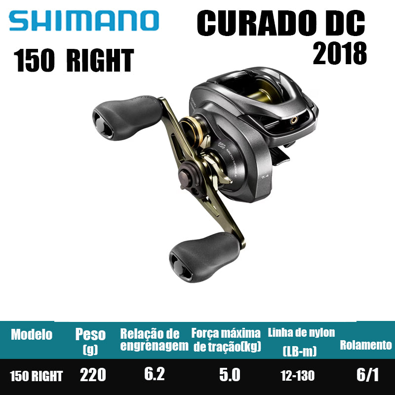 SHIMANO 2018 CURADO DC 150 Peças de pesca Água salgada Água doce Baitcast Reel Fishing Reel Origem: Malásia Luya Long-range Throwing Wheel