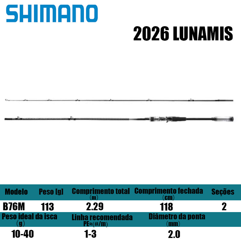 SHIMANO 2026 LUNAMIS B76M para carretilhas de pesca