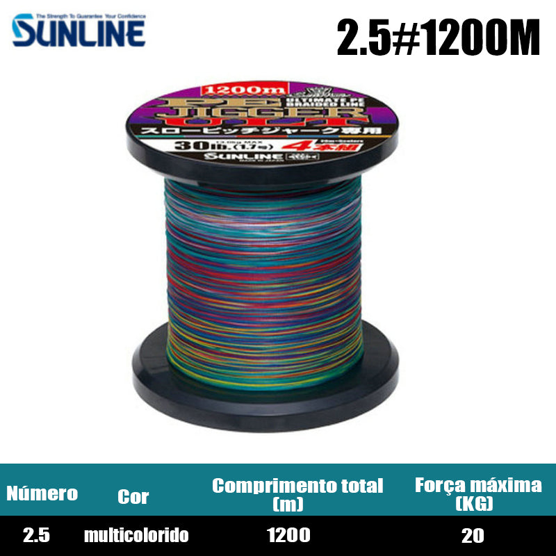 SUNLINE PE JIGGER ULT Linha De Pesca PE 1200M 2.5 Multicolorido (2 Carretéis)
