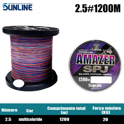 SUNLINE PE JIGGER ULT Linha De Pesca PE 1200M Multicolorido (2 Carretéis)