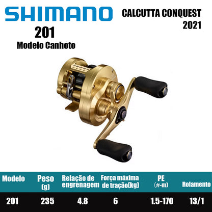 SHIMANO 2021 Calcutta Conquest 201 Modelo Canhoto