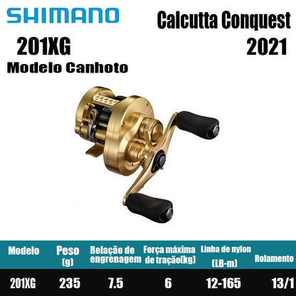 SHIMANO 2021 Calcutta Conquest 201XG Modelo Canhoto