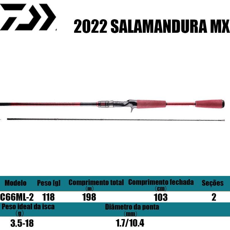 DAIWA 2022 SALAMANDURA MX  C66ML-2 para carretilhas de pesca