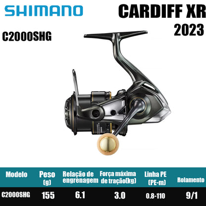 SHIMANO 2023 CARDIFF XR carretel de pesca spinning carretel de água doce peças de pesca de água salgada Origem: Malásia