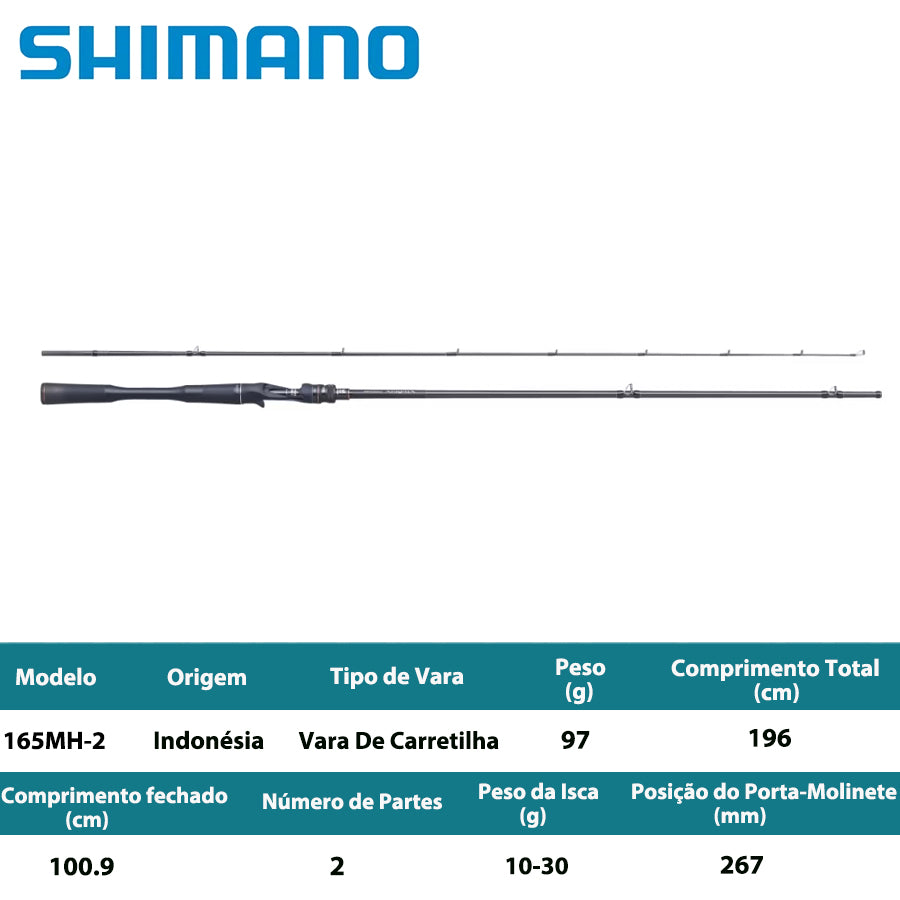 SHIMANO 2024 POISON ADRENA 165MH-2 Vara De Carretilha