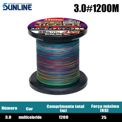 SUNLINE PE JIGGER ULT Linha De Pesca PE 1200M 3.0 Multicolorido (2 Carretéis)