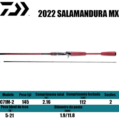 DAIWA 2022 SALAMANDURA MX C71M-2 para carretilhas de pesca