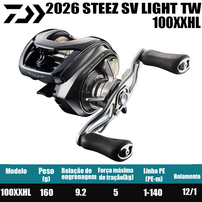 DAIWA 2026 STEEZ SV LIGHT TW 100XXHL Modelo Canhoto