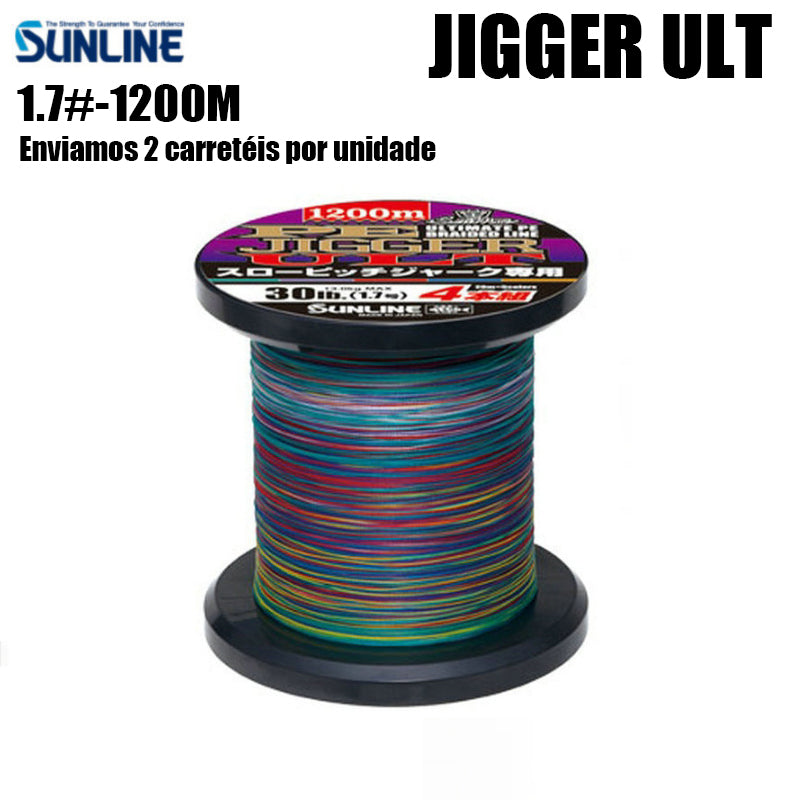 SUNLINE PE JIGGER ULT Linha De Pesca PE 1200M 1.7 Multicolorido (2 Carretéis)