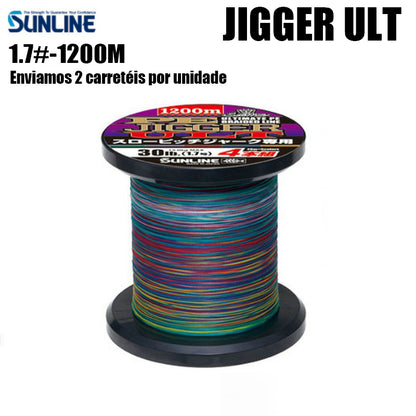 SUNLINE PE JIGGER ULT Linha De Pesca PE 1200M 1.7 Multicolorido (2 Carretéis)