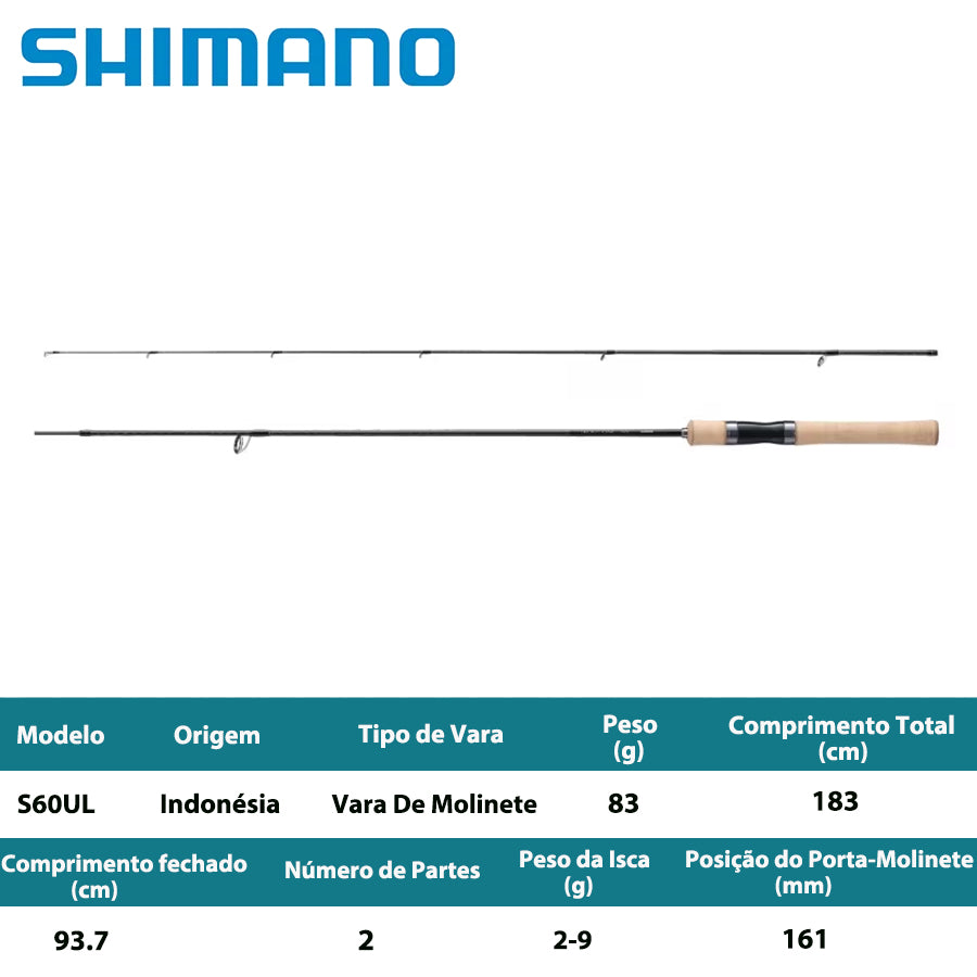 SHIMANO 2024 TROUT ONE NS S60UL Vara De Molinete