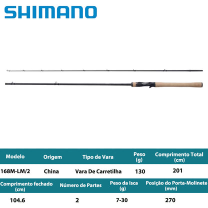 SHIMANO 2025 EXPRIDE 168M-LM/2 Vara De Carretilha