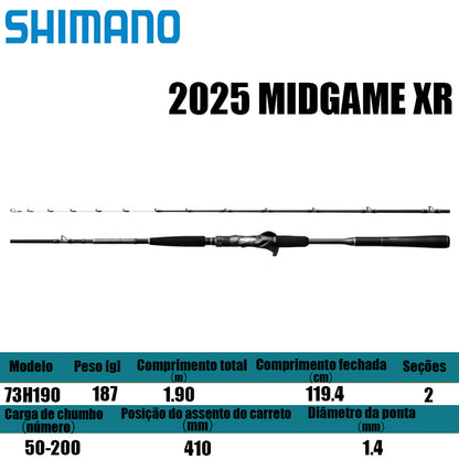 SHIMANO 2025 MIDGAME XR 73H190 para carretilhas de pesca