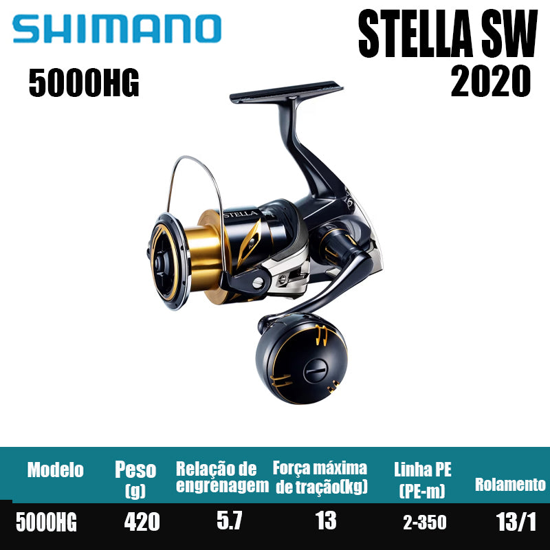 SHIMANO 2020 STELLA SW carretel de pesca bobina giratória de água doce peças de pesca de água salgada Origem: Japão