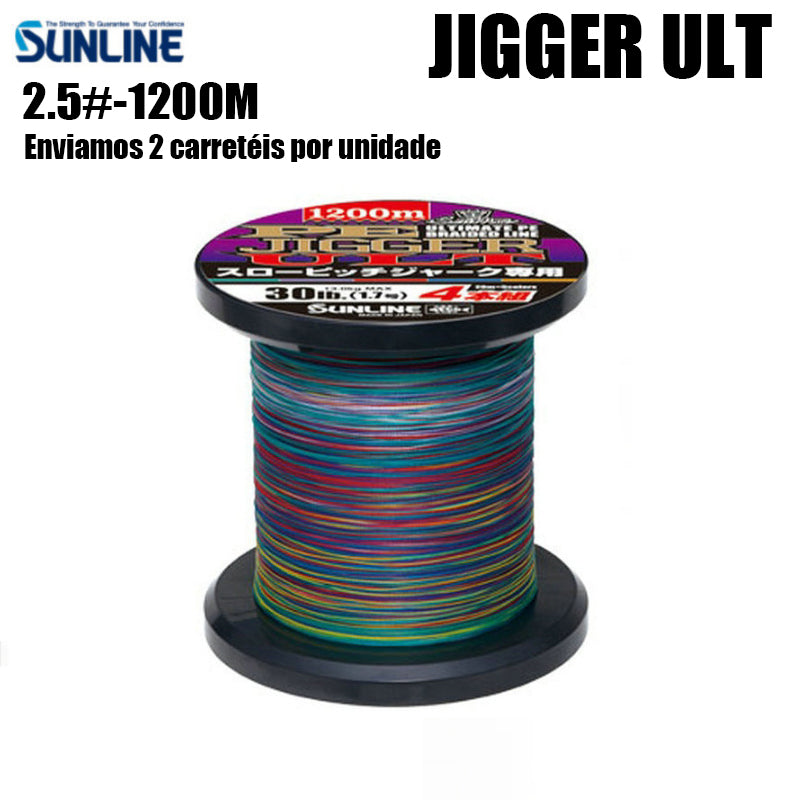 SUNLINE PE JIGGER ULT Linha De Pesca PE 1200M 2.5 Multicolorido (2 Carretéis)