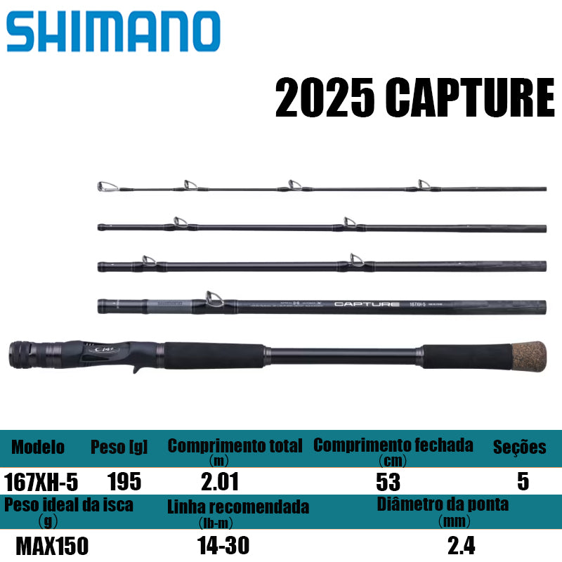 SHIMANO 2025 CAPTURE 167XH-5 para carretilhas de pesca