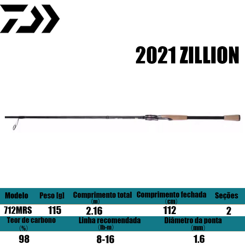 DAIWA 2021 ZILLION 712MRS para molinetes de pesca
