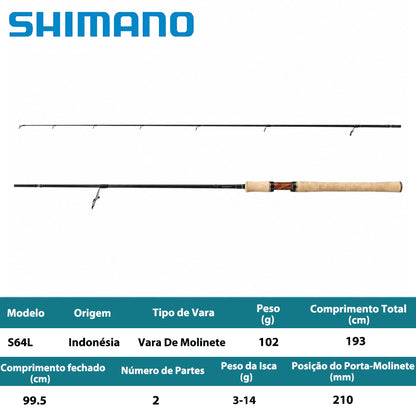 SHIMANO 2020 CARDIFF NATIVE SPECIAL S64L  Vara De Molinete