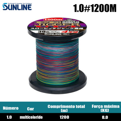 SUNLINE PE JIGGER ULT Linha De Pesca PE 1200M 1.0 Multicolorido (2 Carretéis)