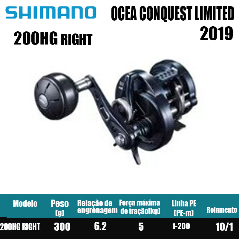 SHIMANO 2019 OCEA CONQUEST LIMITED, Carretel de Pesca Baitcast para Pesca em Água Salgada  Origem: Japão Carretel de Tambor para Pesca em Barco de Alto-Mar