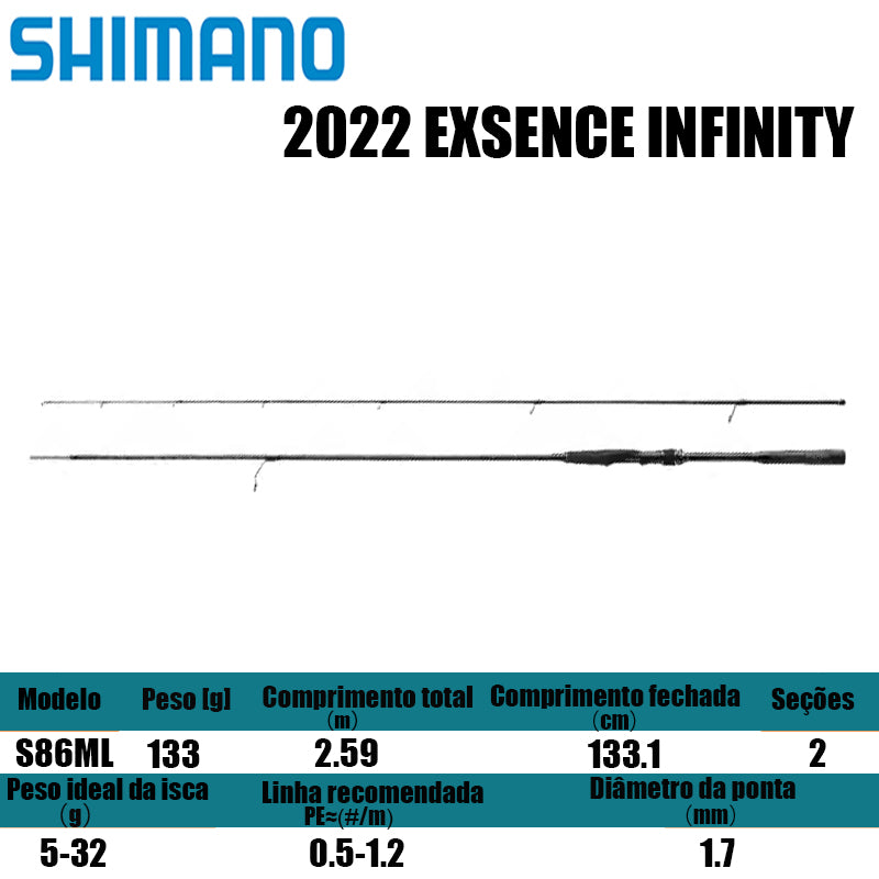 SHIMANO 2022 EXSENCE INFINITY S86ML para molinetes de pesca