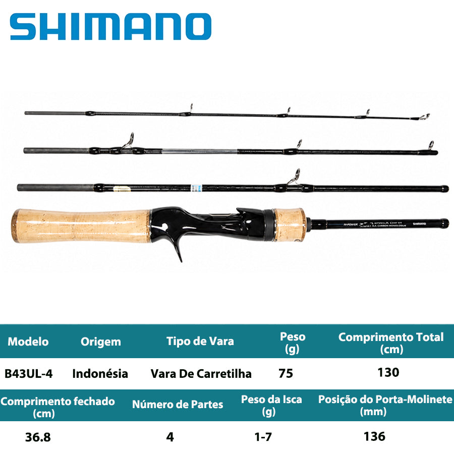 SHIMANO 2021 CARDIFF NX B43UL-4 Vara De Carretilha