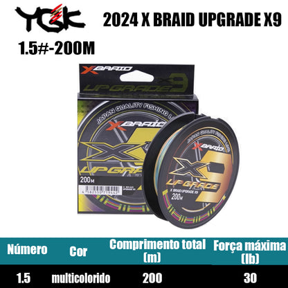 2024 X BRAID UPGRADE X9 Linha De Pesca PE 200M 1.5 Multicolorido (2 Carretéis)