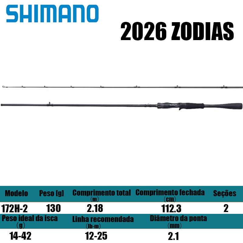 SHIMANO 2026 ZODIAS 172H-2 para carretilhas de pesca