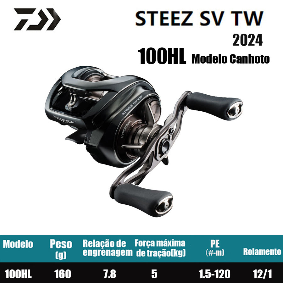 DAIWA 2024 Steez SV TW 100HL Modelo Canhoto