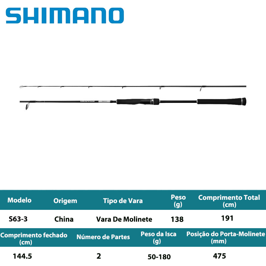 SHIMANO 2025 GRAPPLER TYPE LJ S63-3 Vara De Molinete