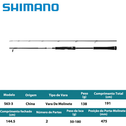SHIMANO 2025 GRAPPLER TYPE LJ S63-3 Vara De Molinete