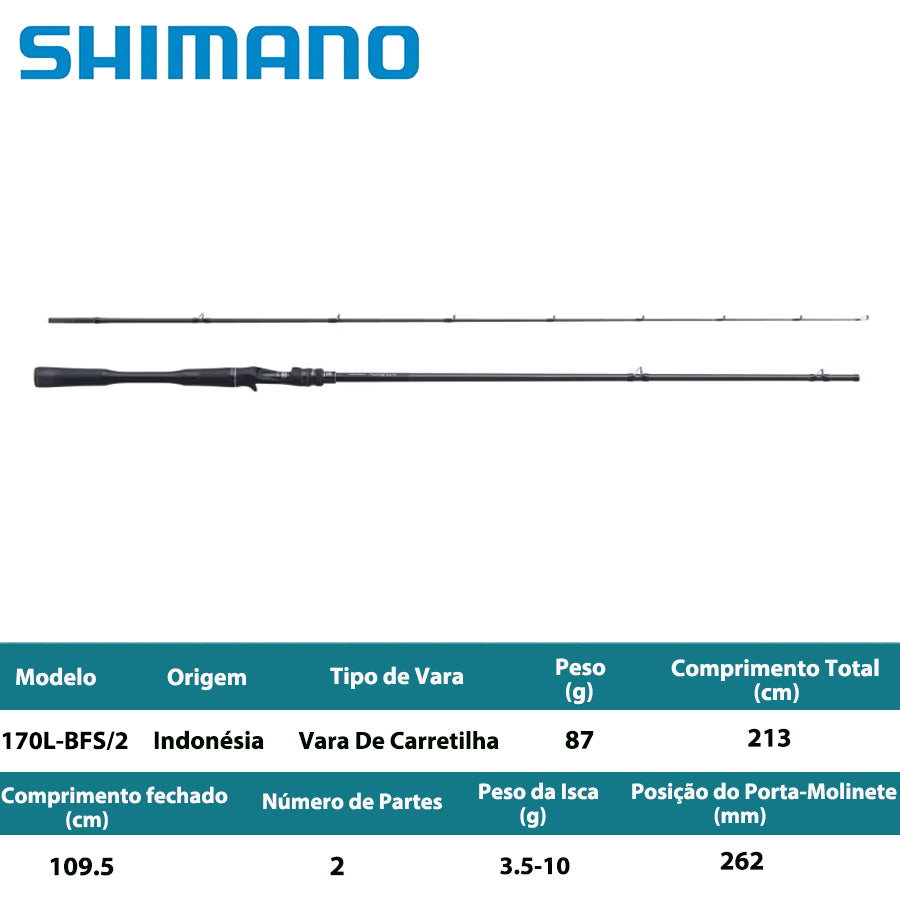 SHIMANO 2025 POISON ADRENA 170L-BFS/2 Vara De Carretilha