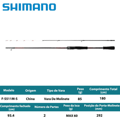 SHIMANO 2024 SEPHIA SS TIP EGING R-S511ML-S Vara De Molinete